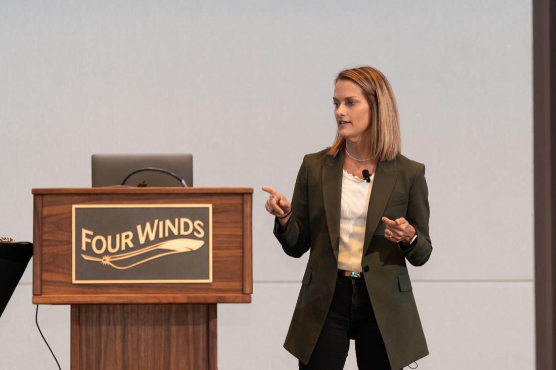 Angie Carel presenting at Four Winds